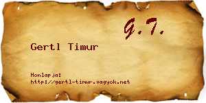 Gertl Timur névjegykártya